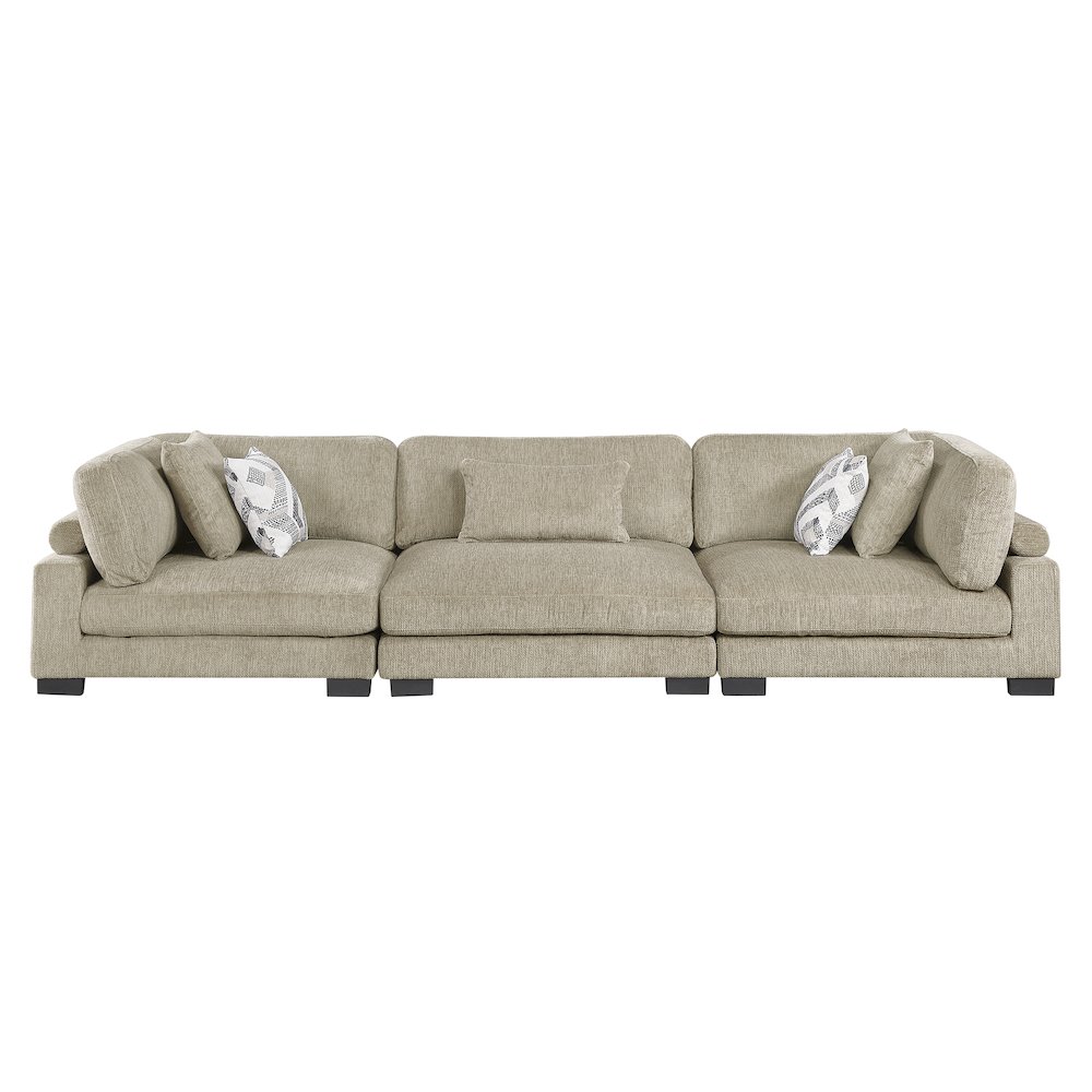 Corydon Microfiber Sofa in Brown. Picture 5