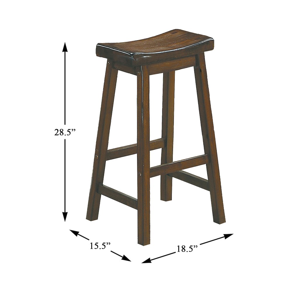 Saddleback Solid Wood 29" Height Stool, Set of 2 in Cherry Finish. Picture 4