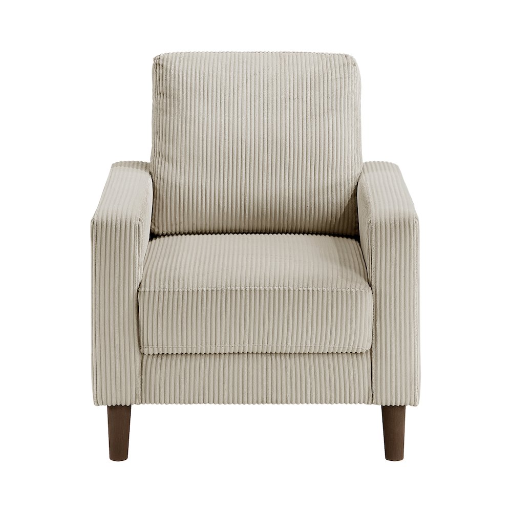 Crandall Corduroy 3pc Set: Sofa, Loveseat, Chair in Taupe. Picture 11