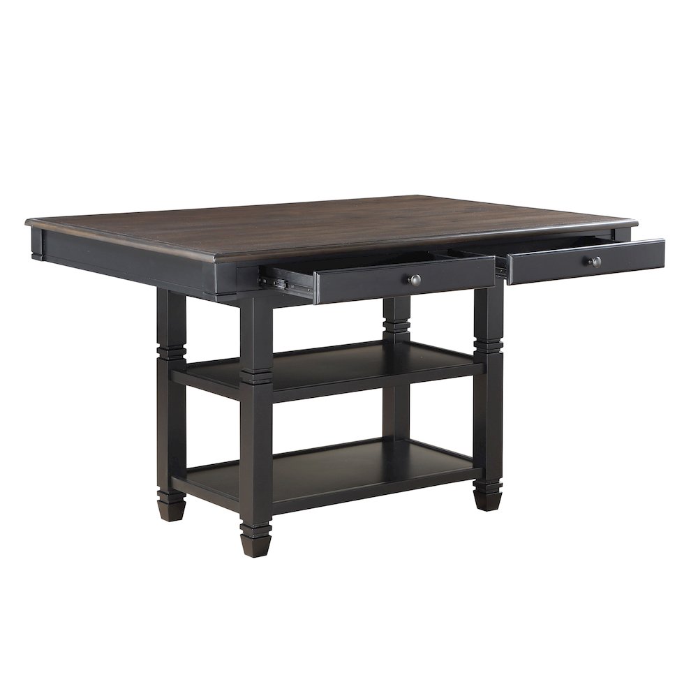 Baywater Wood Counter Height Table in Natural and Black Finish. Picture 5