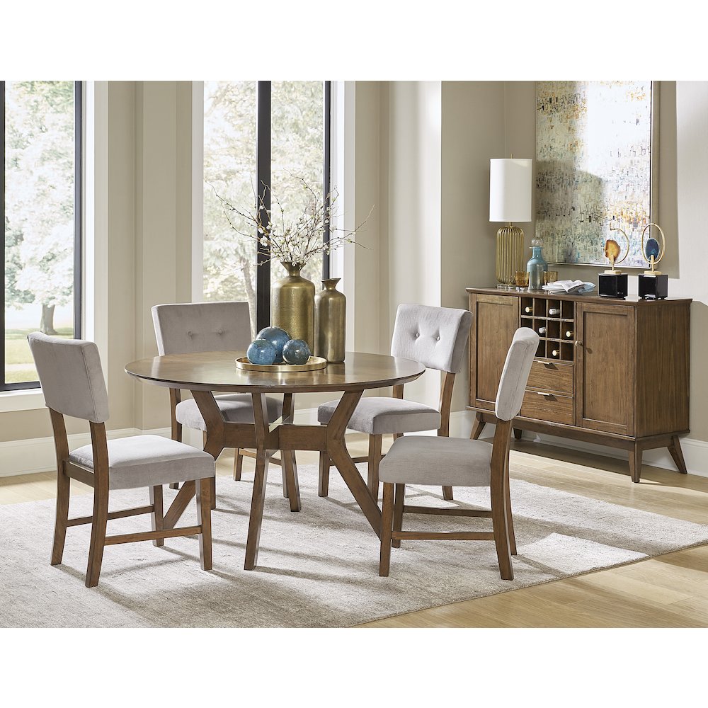 Edam Wood Dining Room Side Chair, set of 2 in Gray. Picture 2