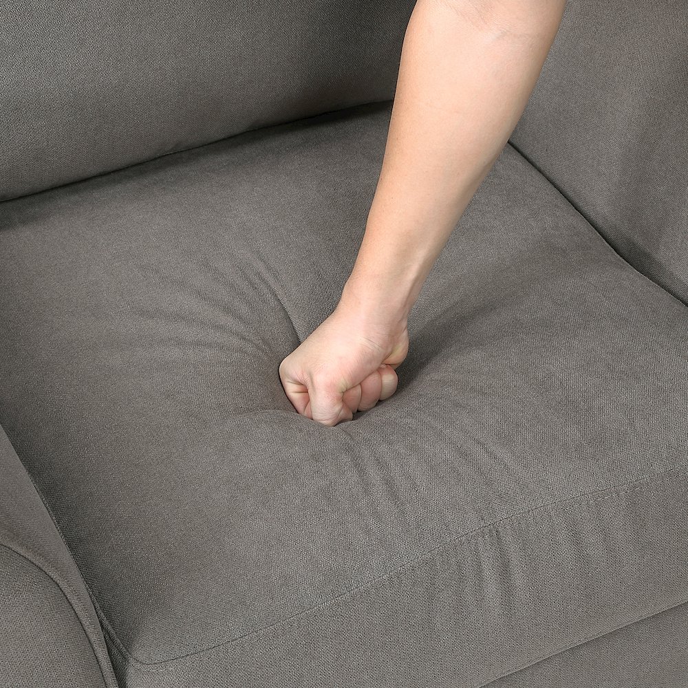 Aliana Textured Love Seat in Chocolate. Picture 10
