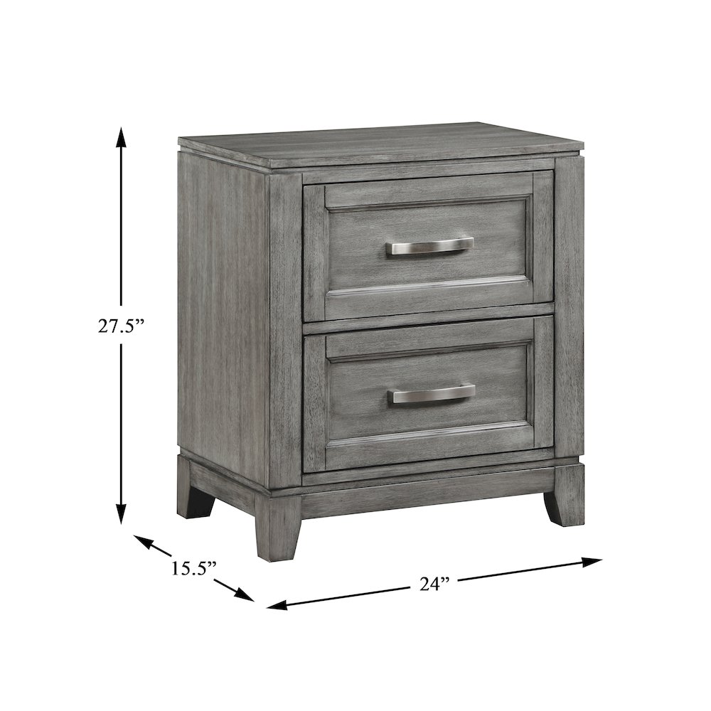 Garretson Acacia Nightstand in Gray. Picture 4