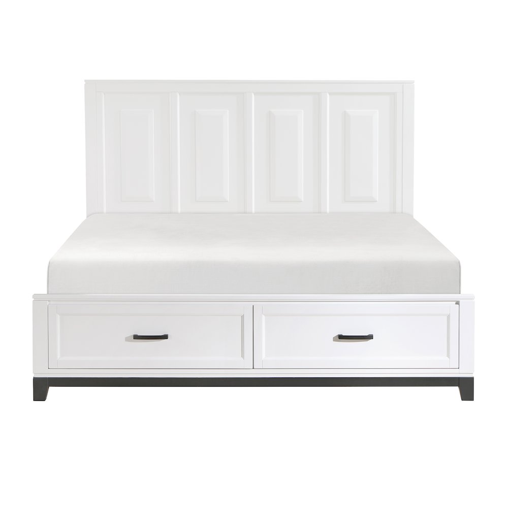 Garretson Acacia CK Pltfm Bed in 2-Tone Finish (White and Metallic Gray). Picture 5