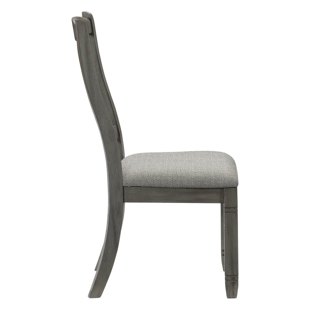Granby Textured Dining Room Side Chair, set of 2 in Gray. Picture 5