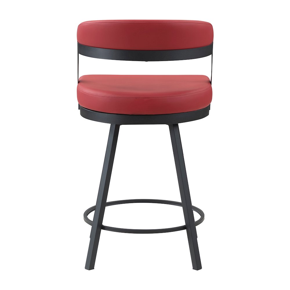 Crowley Faux leather Swivel Counter Height Chair in Red. Picture 3