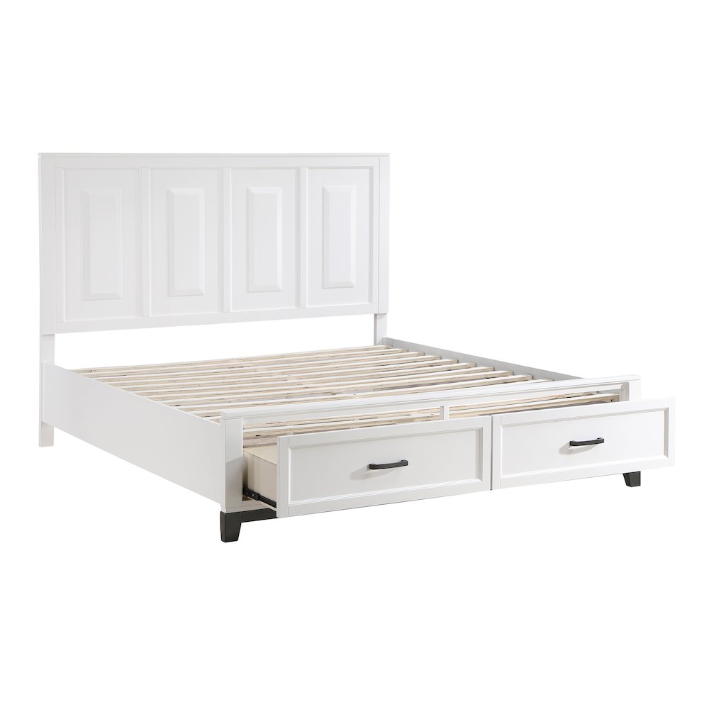 Garretson Acacia CK Pltfm Bed in 2-Tone Finish (White and Metallic Gray). Picture 9