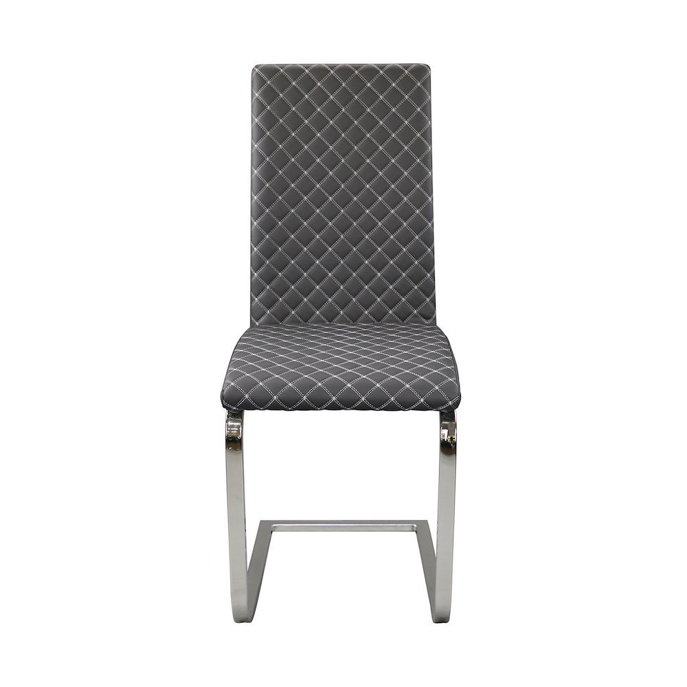 Yannis Faux leather Dining Room Side Chair, set of 2 in Gray. Picture 5