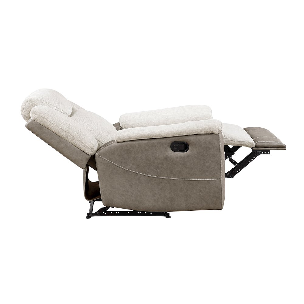 Harriette Chenille Reclining Chair in Beige. Picture 12