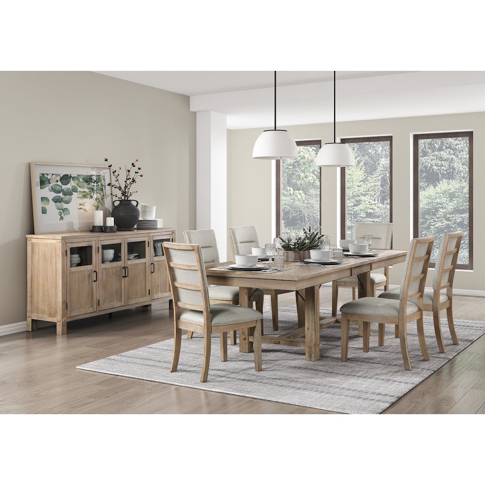 Aberdeen Acacia Veneer Dining Room Server in Distressed light oak. Picture 2