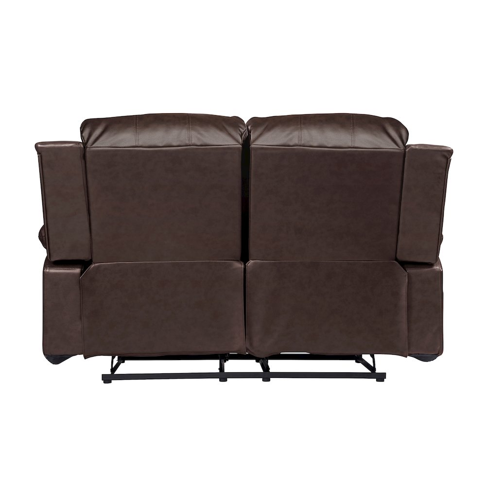 Cranley Faux Leather Double Reclining Loveseat in Black. Picture 5