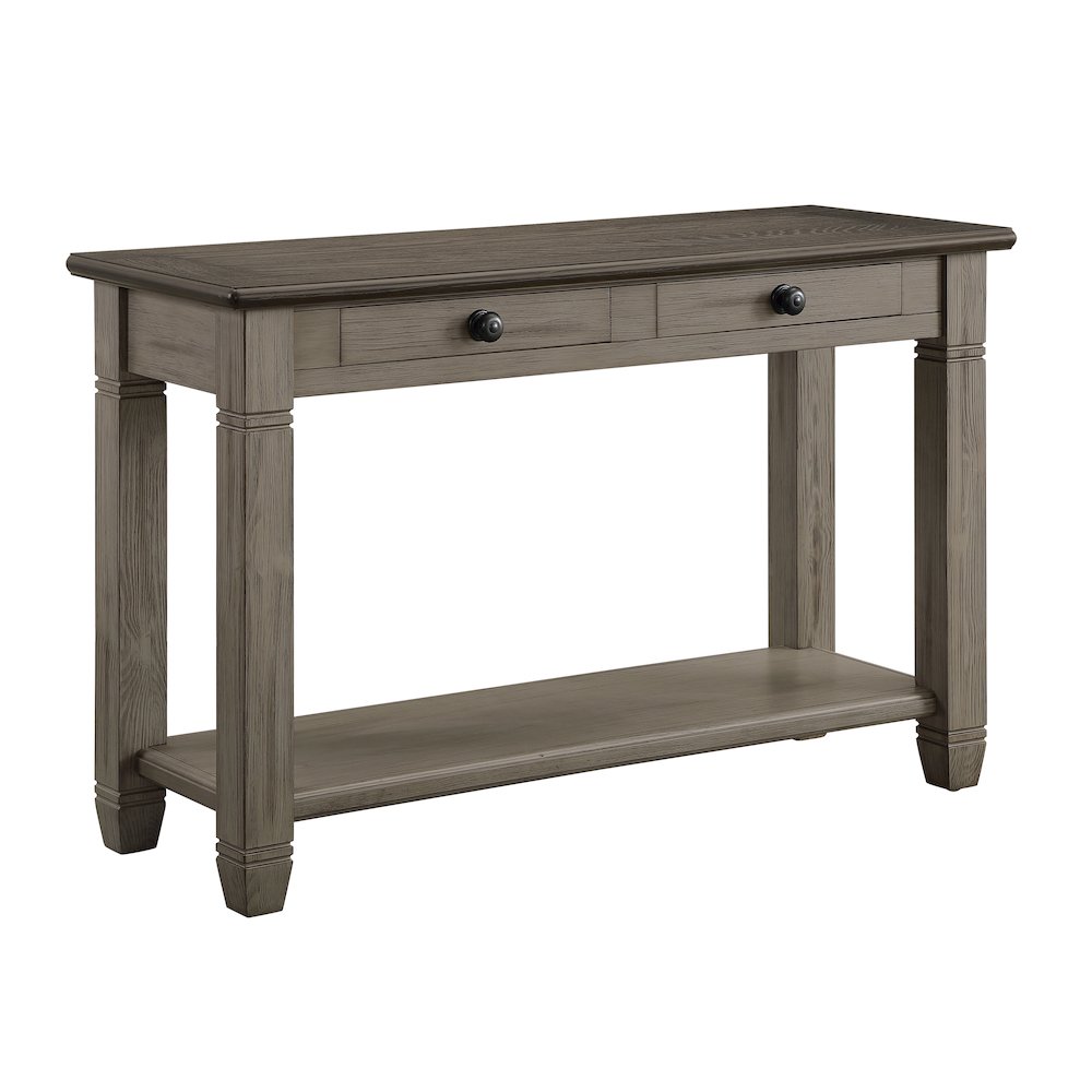 Granby Pine Sofa Table in 2-Tone Finish (Coffee and Antique Gray). Picture 1