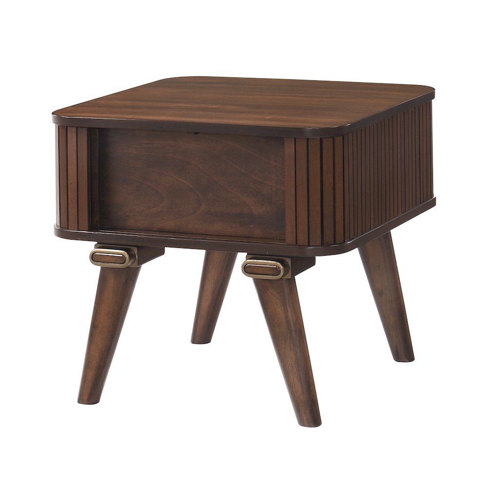 Monroe Asian Hardwood End Table in Mango. Picture 4
