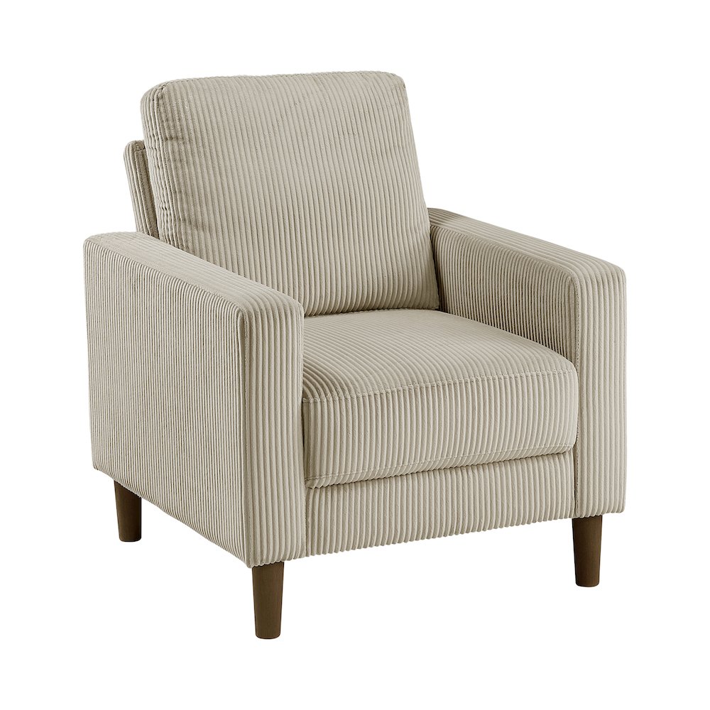 Crandall Corduroy Chair in Taupe. Picture 1