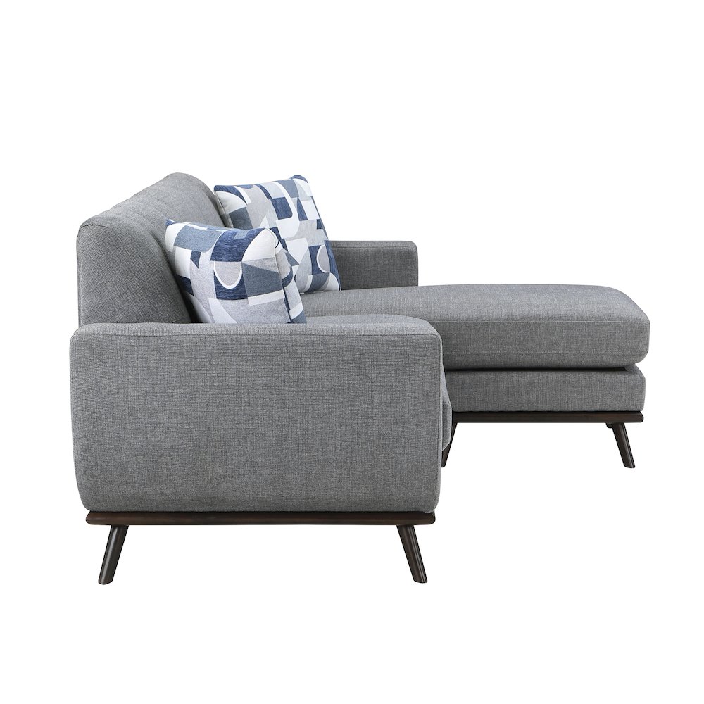 Everton Chenille Reversible Sofa Chaise in Gray. Picture 9