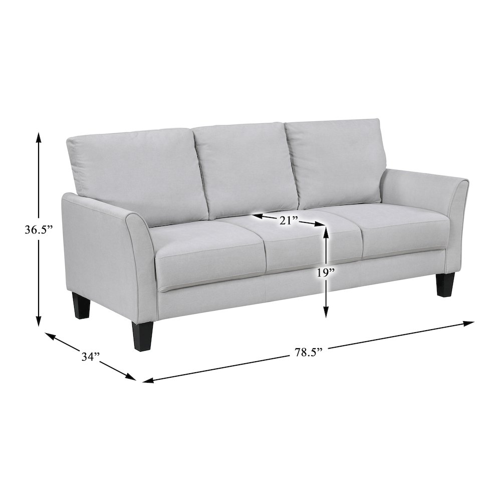 Aliana Textured Sofa in Gray. Picture 6