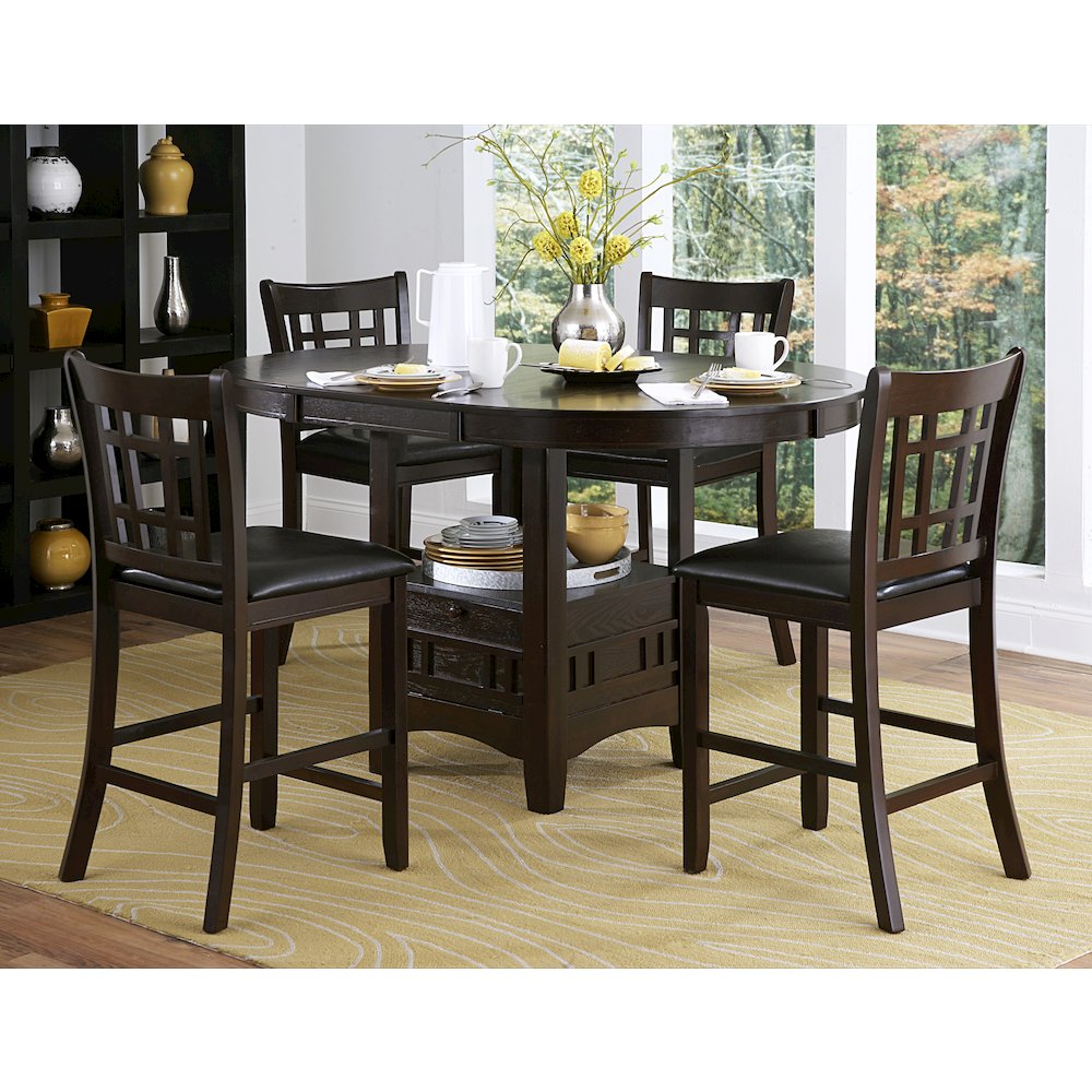 Junipero Faux leather Counter Height Dining Chair, set of 2 in Black. Picture 2