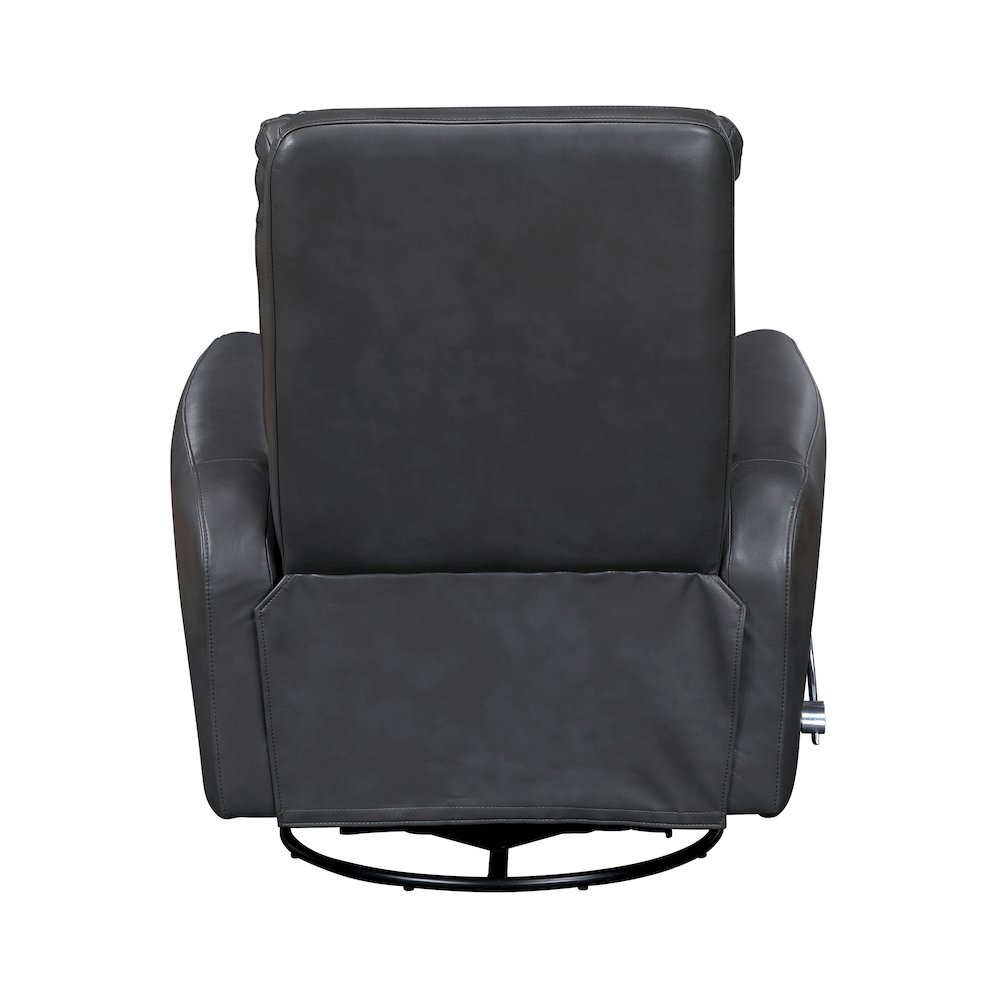 Dimitri Faux Leather Swivel Glider Reclining Chair in Gray. Picture 3