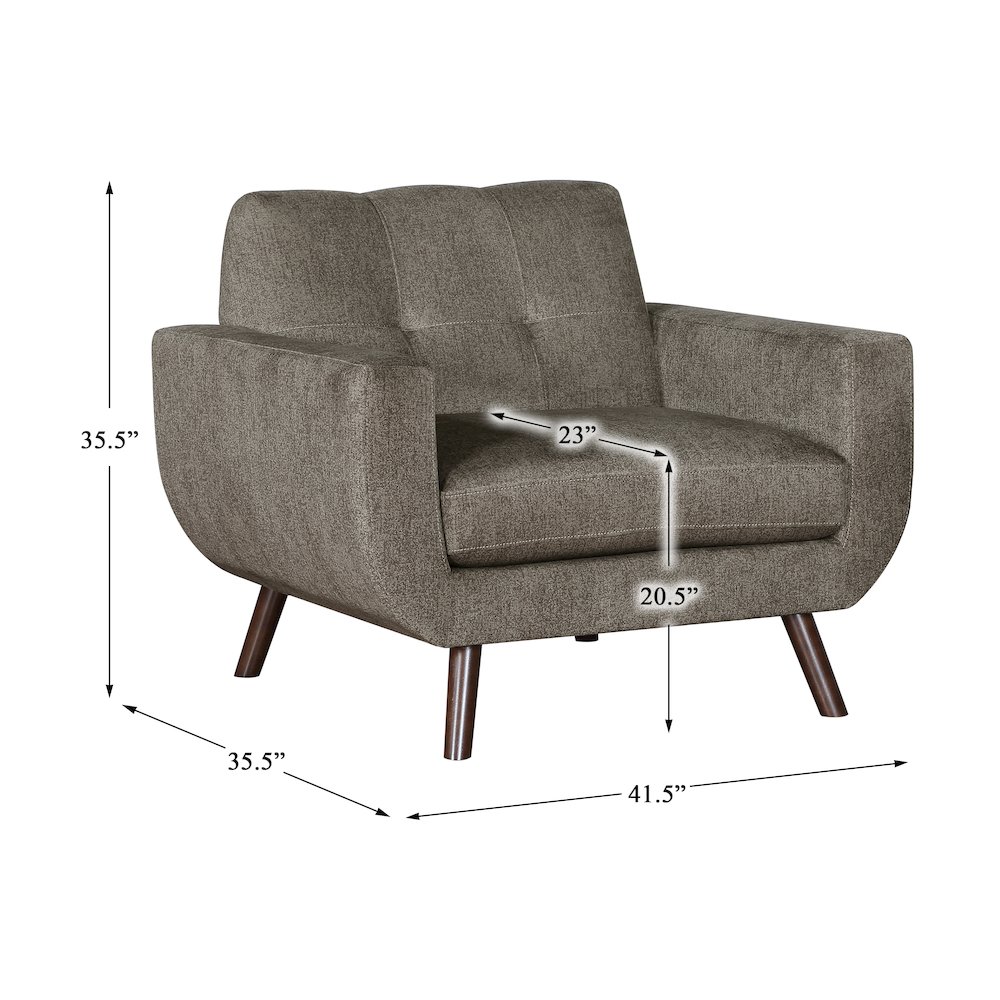 Janne Chenille Chair in Brown. Picture 5
