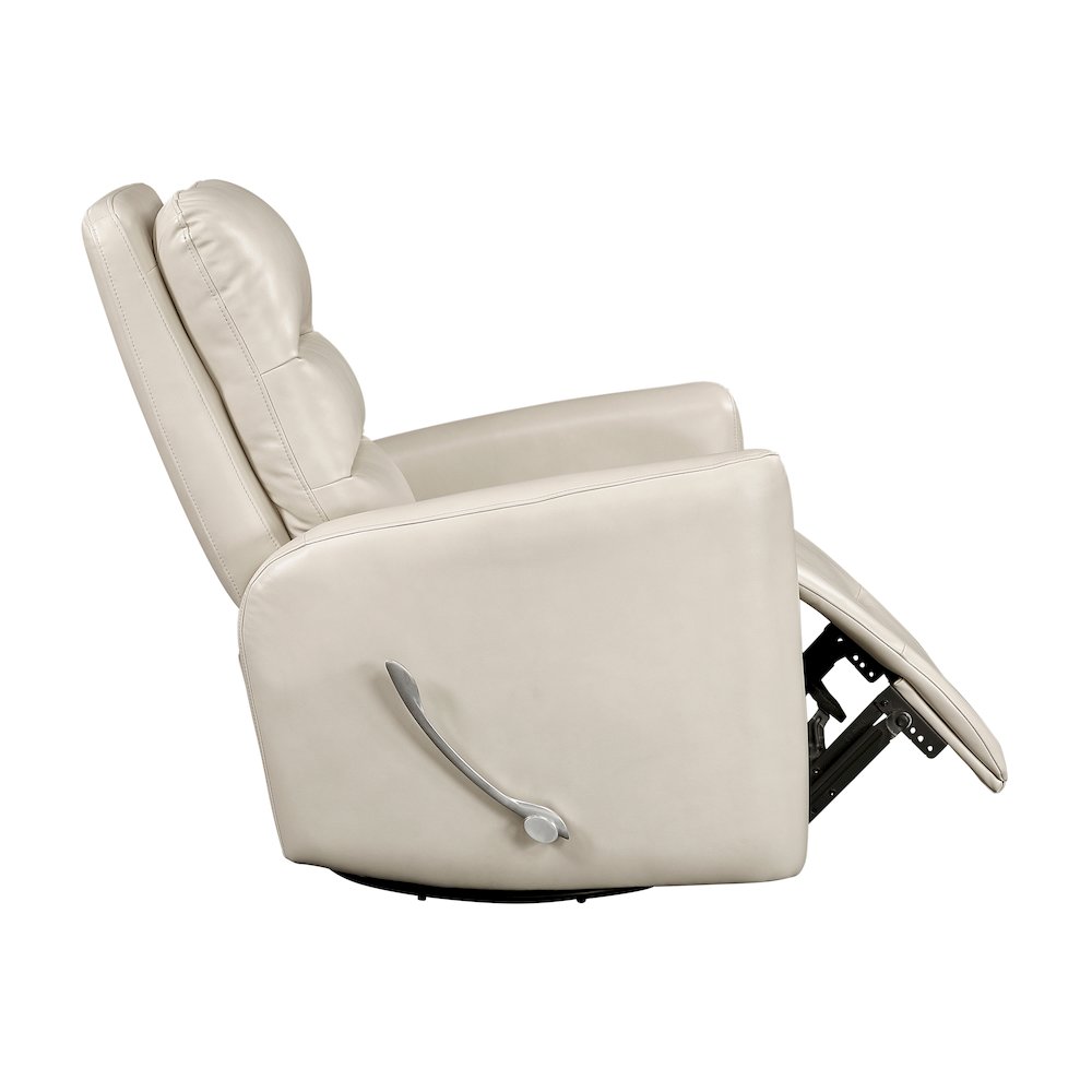 Dimitri Faux Leather Swivel Glider Reclining Chair in Beige. Picture 10