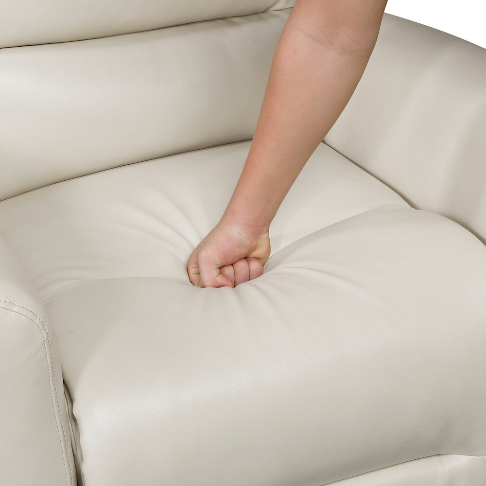 Dimitri Faux Leather Swivel Glider Reclining Chair in Beige. Picture 14
