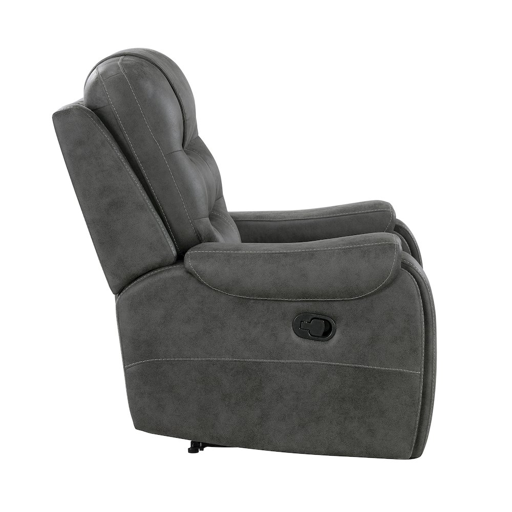 Oberon Microfiber Reclining Chair in Dark Gray. Picture 8