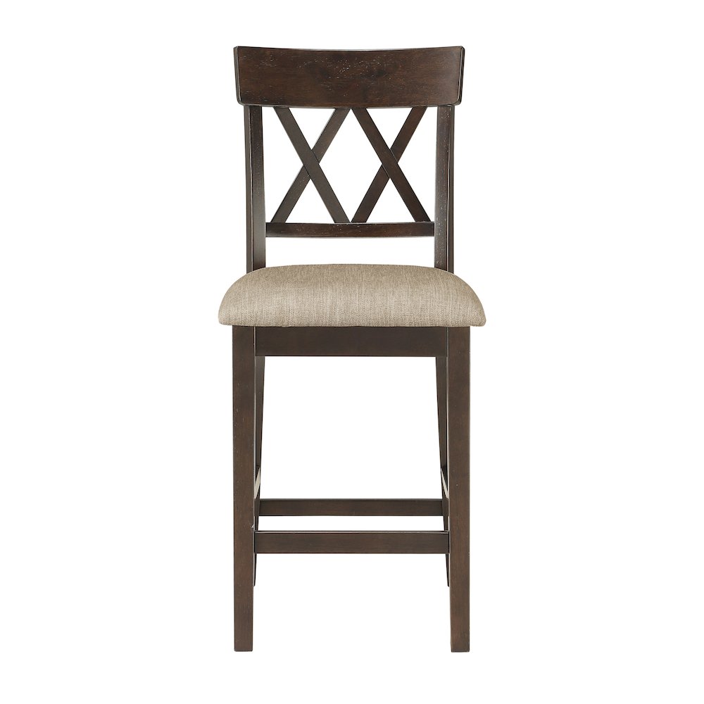 Balin Textured Counter Height Dining Chair, set of 2 in Brown. Picture 3