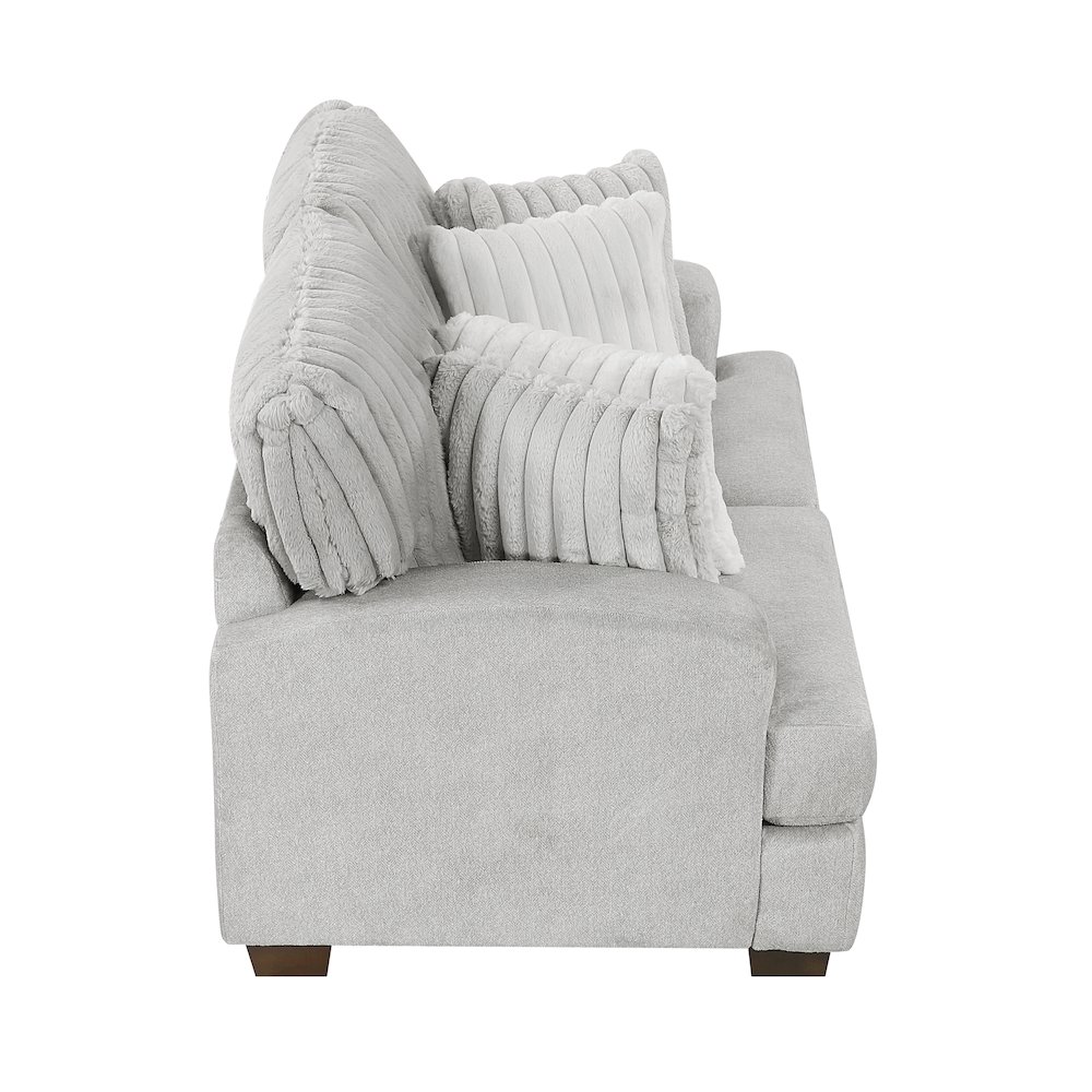 Santiago Microfiber Love Seat in Light Gray. Picture 7