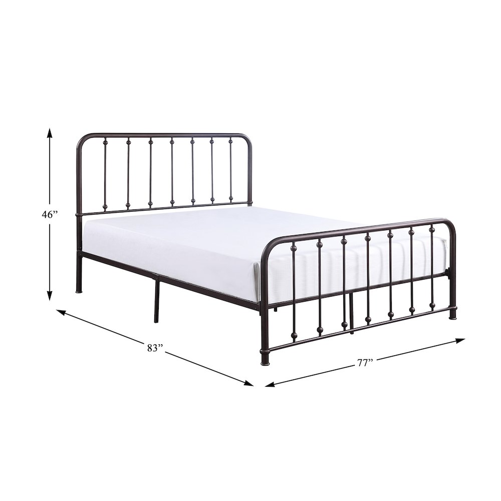 Larkspur Metal Eastern King Platform Bed in Dark bronze. Picture 4
