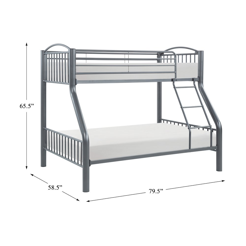 Beckett Metal Twin Over Full Metal Bunk Bed in Gray. Picture 8