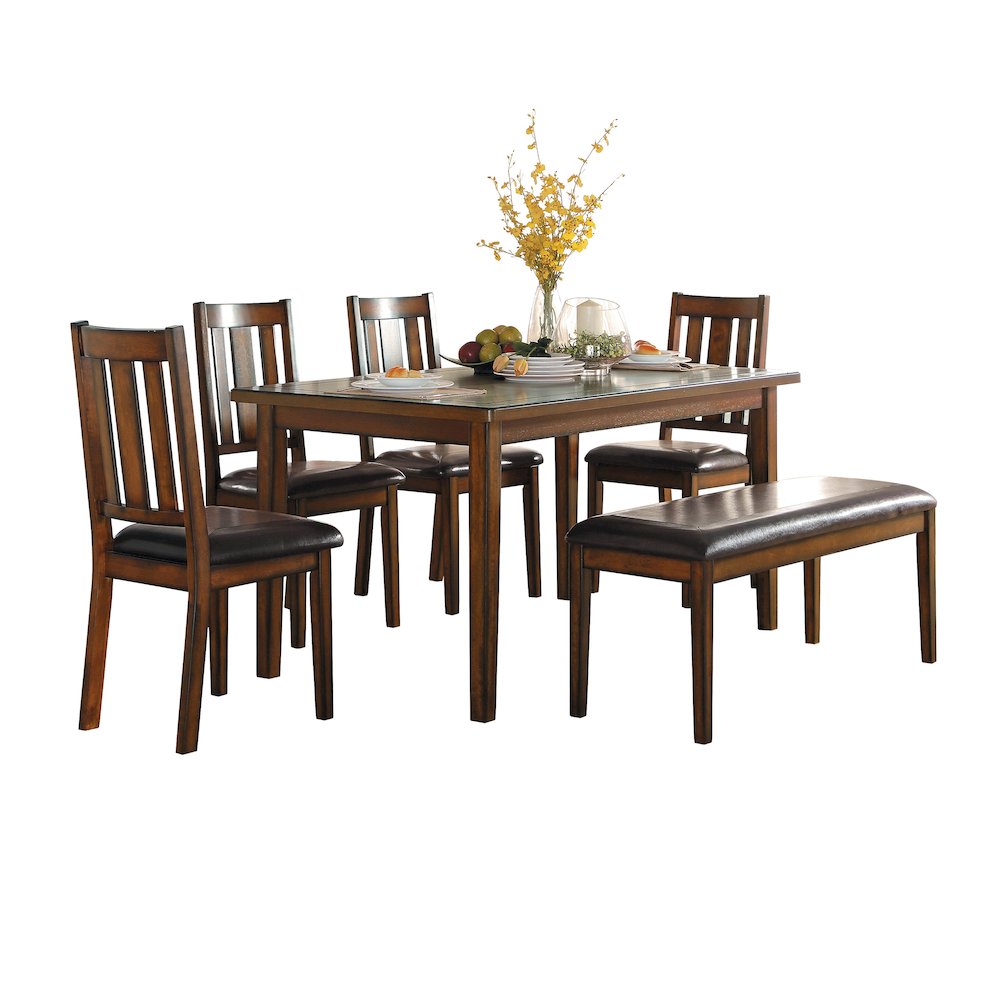 Delmar Asian Hardwood 6-Piece Pack Dinette Set in Espresso. Picture 1