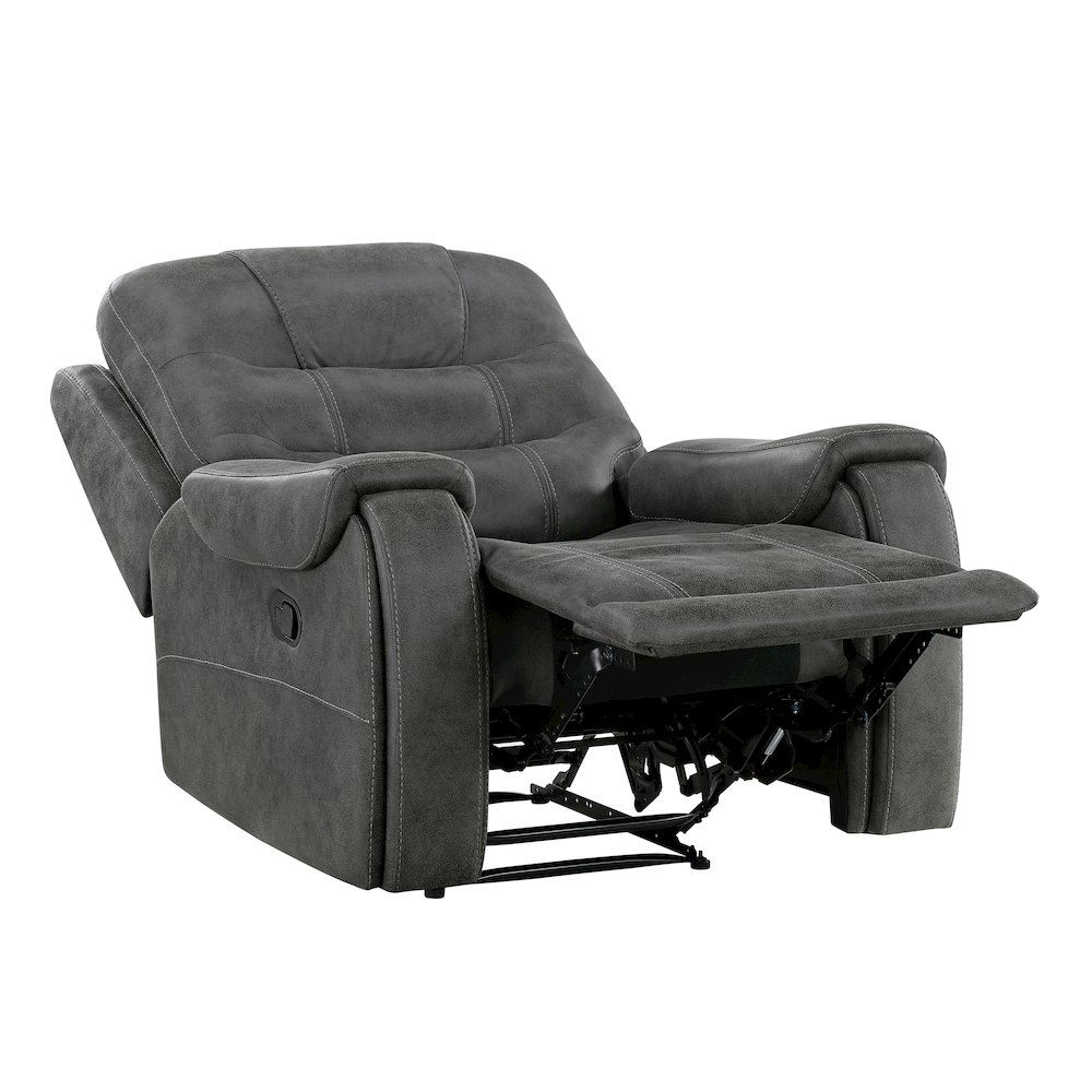 Oberon Microfiber Reclining Chair in Dark Gray. Picture 10
