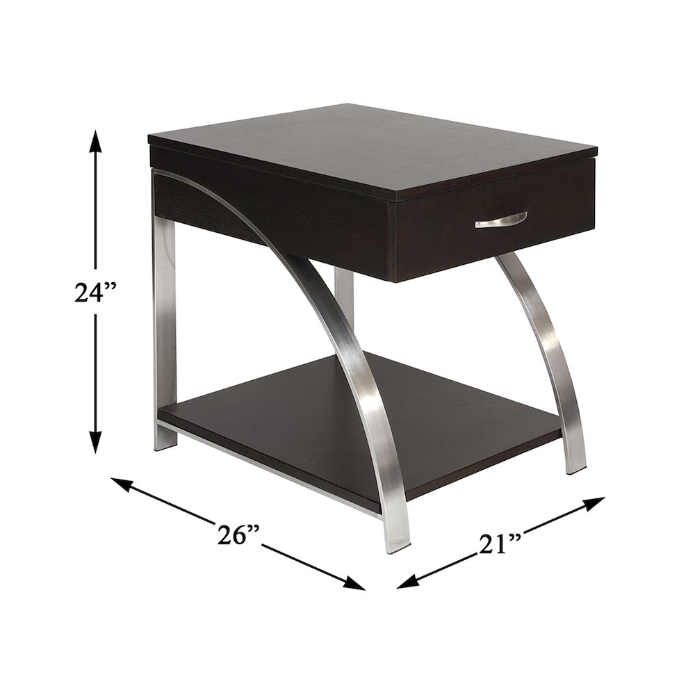 Tioga Engineered Wood End Table with Lift-Top and Storage in Espresso. Picture 6