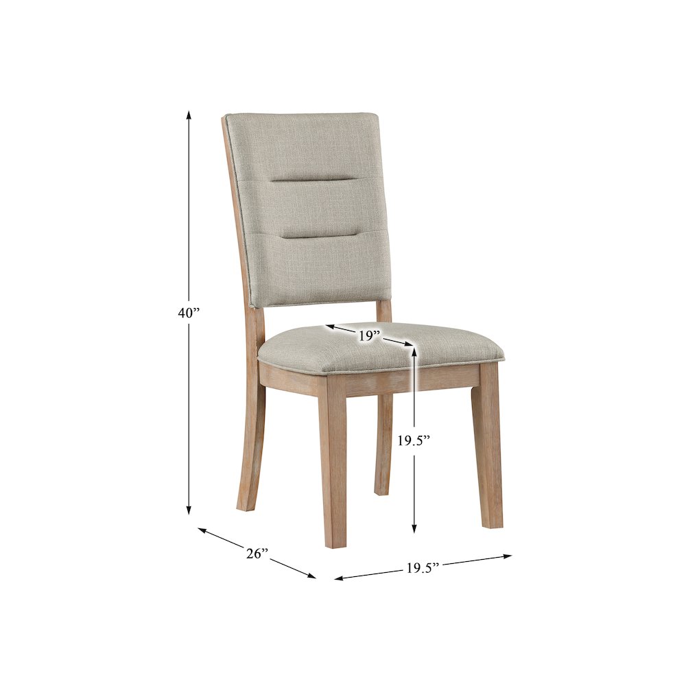 Aberdeen Textured Dining Room Side Chair, set of 2 in Beige. Picture 4