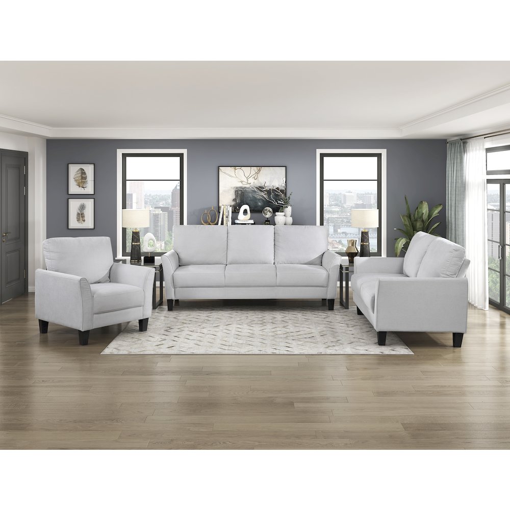 Aliana Textured Love Seat in Gray. Picture 2