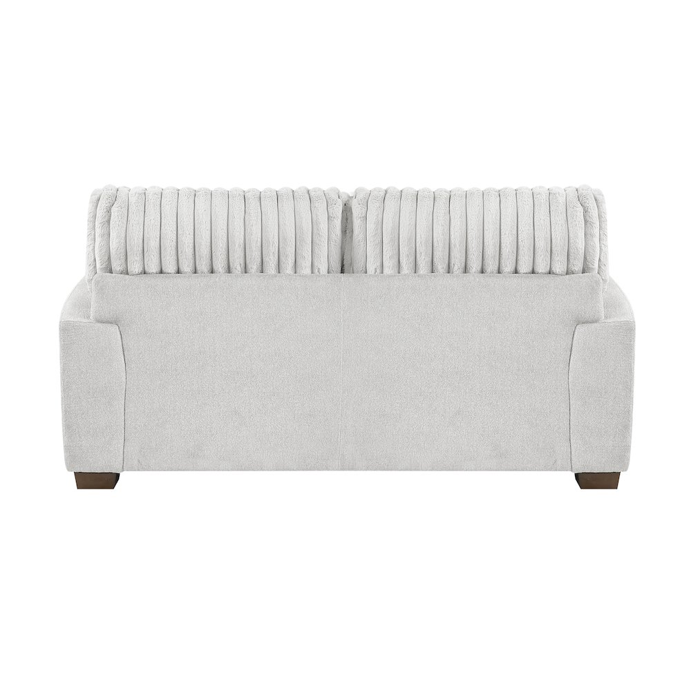 Santiago Microfiber Love Seat in Light Gray. Picture 4
