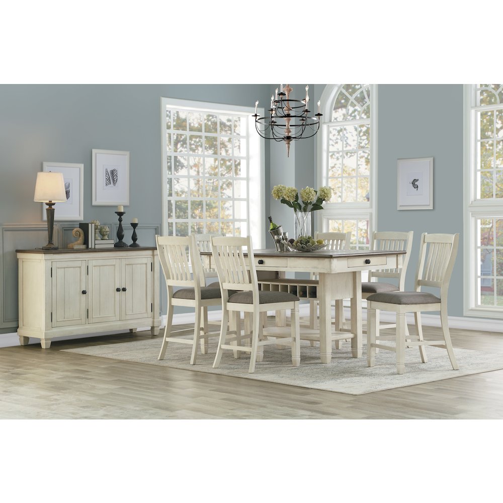 Granby Textured Counter Height Dining Chair, set of 2 in Gray. Picture 2