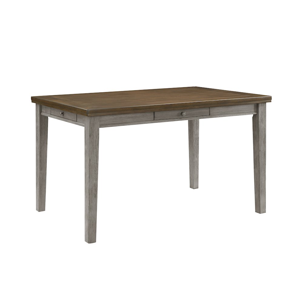 Tigard Wood Counter Height Dining Room Table  in Cherry and Gray. Picture 1