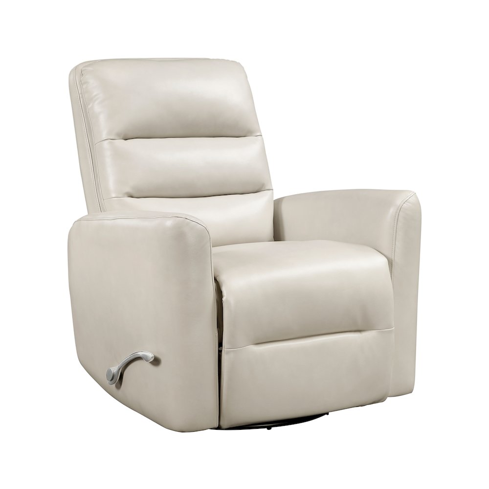 Dimitri Faux Leather Swivel Glider Reclining Chair in Beige. Picture 1