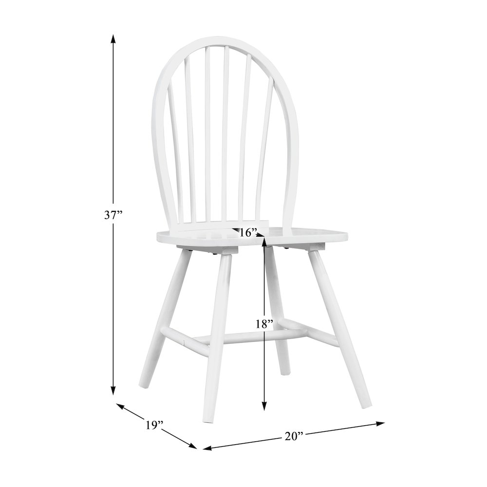 Shelby Wood Dining Room Side Chair, set of 2 in White. Picture 4