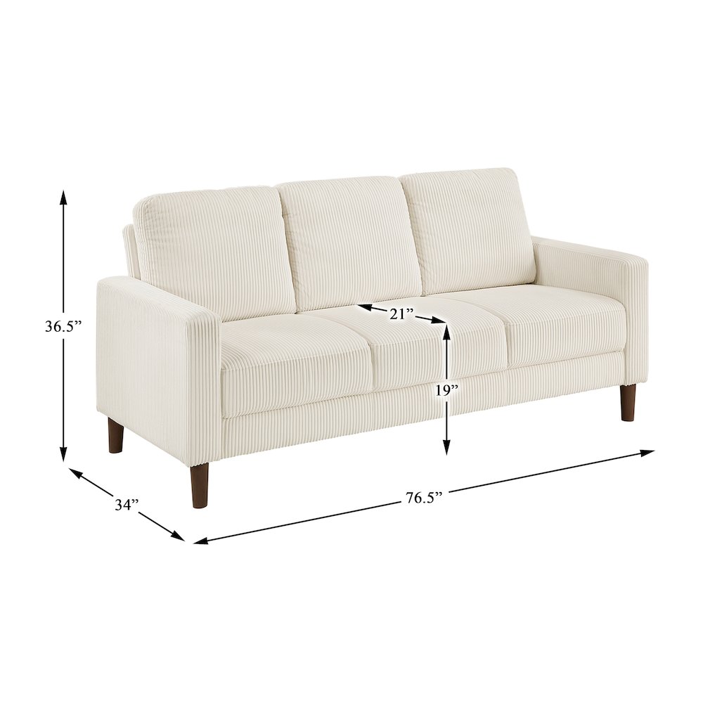 Crandall Corduroy Sofa in Beige. Picture 6