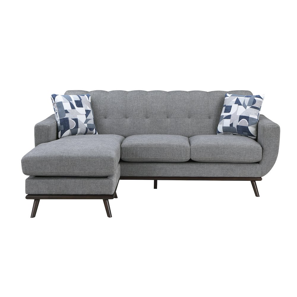 Everton Chenille Reversible Sofa Chaise in Gray. Picture 8