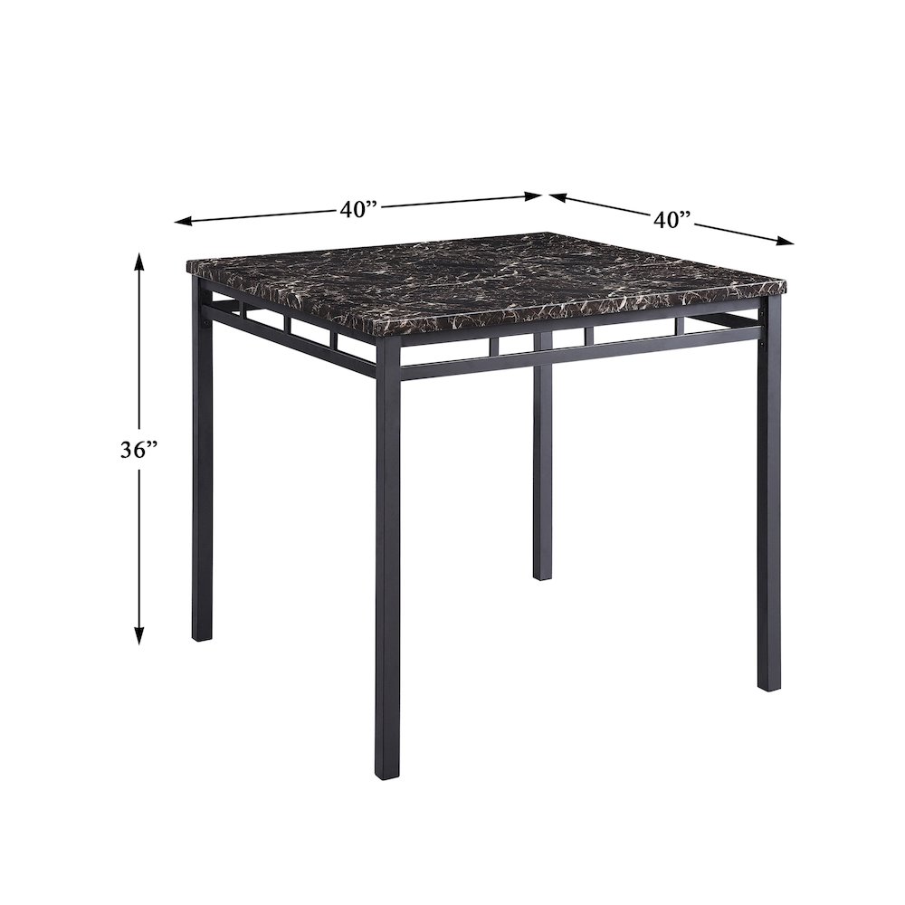 Olney Faux Marble Counter Height Dining Table Set (Set of 5) in Black. Picture 3