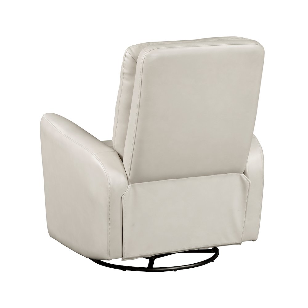 Dimitri Faux Leather Swivel Glider Reclining Chair in Beige. Picture 4