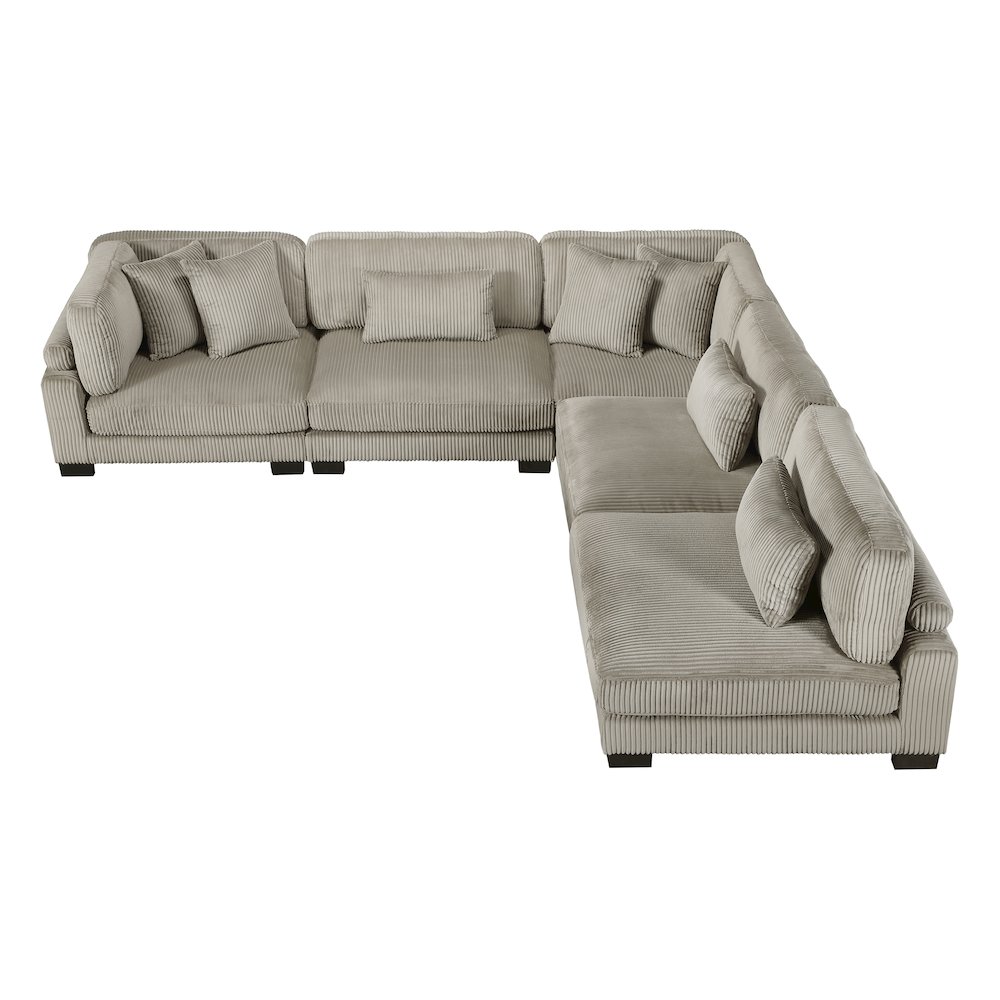 Traverse Corduroy 5-Piece Modular Sectional in Taupe. Picture 9