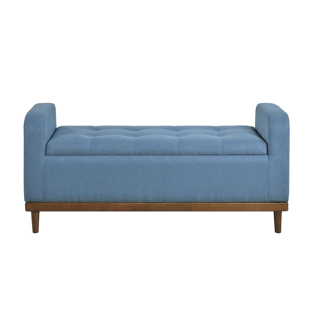 Brigitte Textured Lift Top Storage Bench in Blue. Picture 4