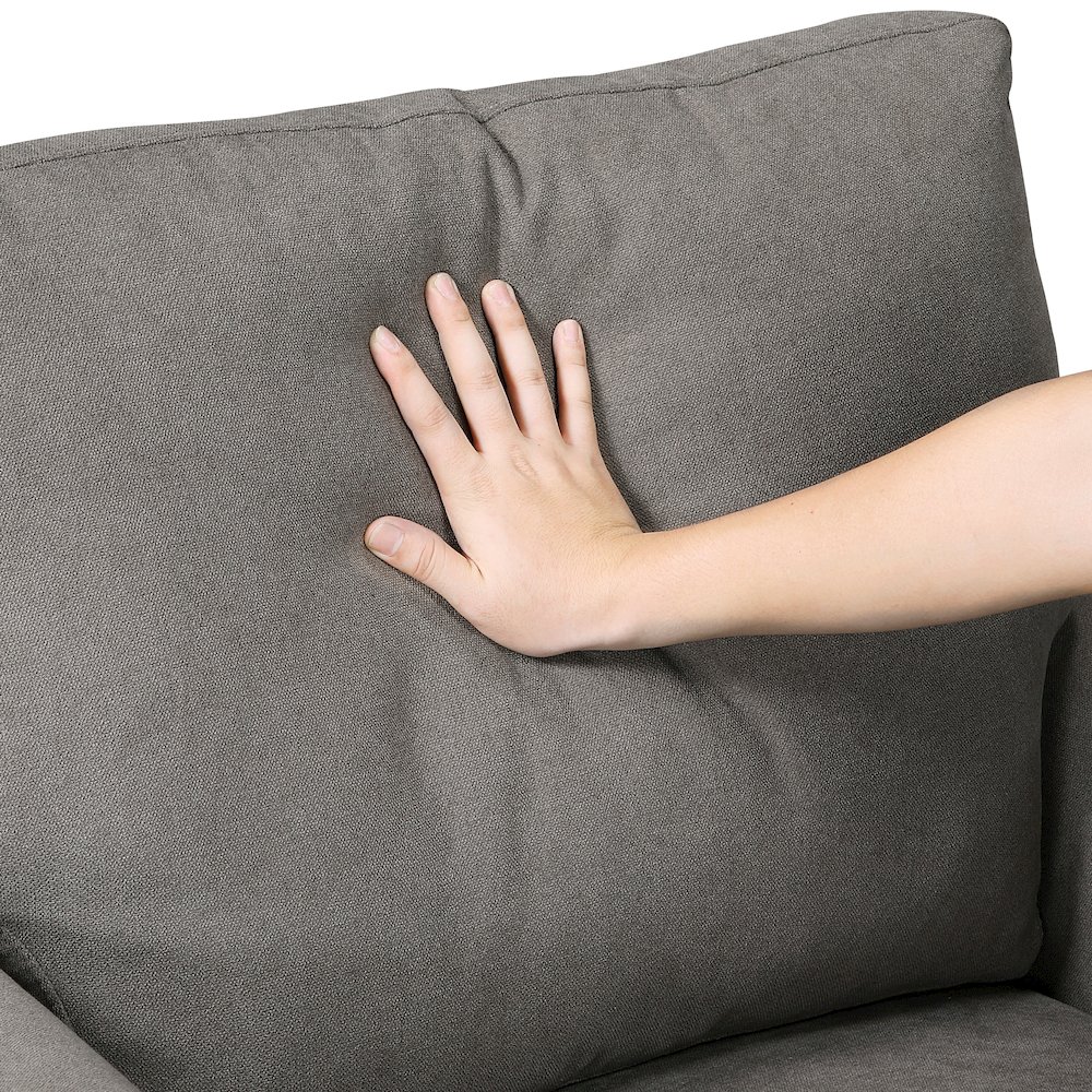 Aliana Textured Love Seat in Chocolate. Picture 9