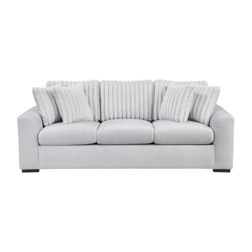 Athena Textured 2pc Set: Sofa, Loveseat in Gray. Picture 8