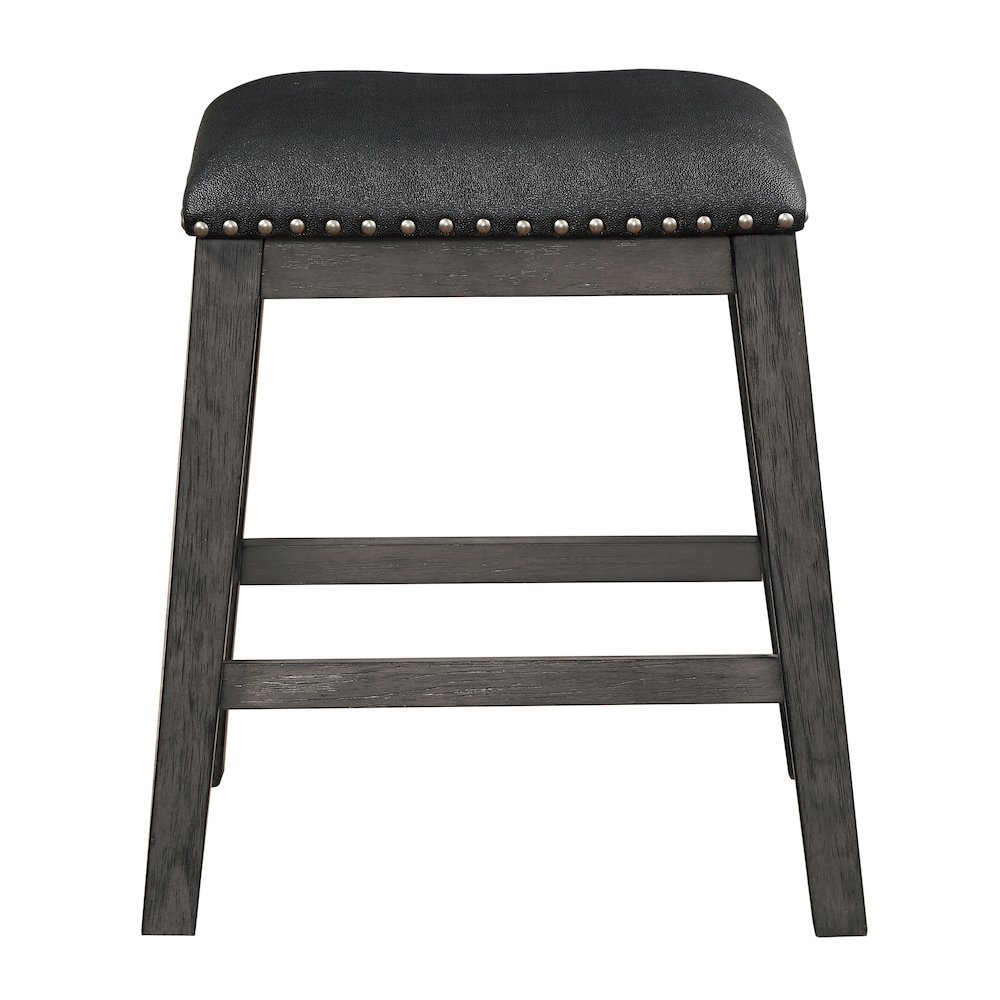Timbre Faux leather Counter Height Stool, set of 2 in Black. Picture 3