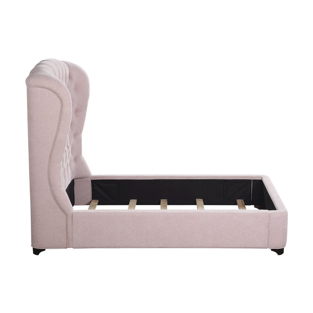 Cameo Chenille Twin Upholstery Bed in Pink. Picture 8